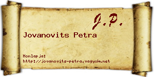 Jovanovits Petra névjegykártya